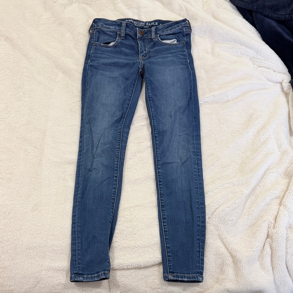 American Eagle Outfitters Women's Dark Blue Skinny Jeans